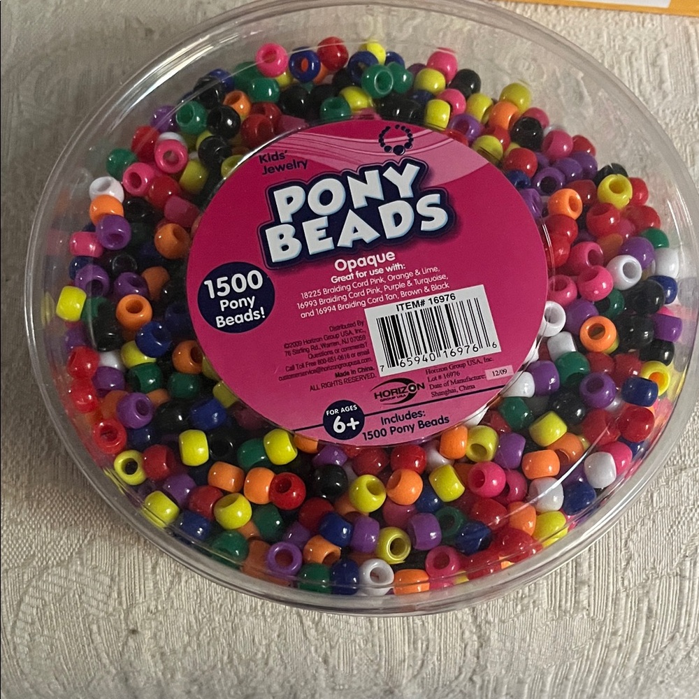 Also, sidewalk chalk and Colorful Pony Beads Set